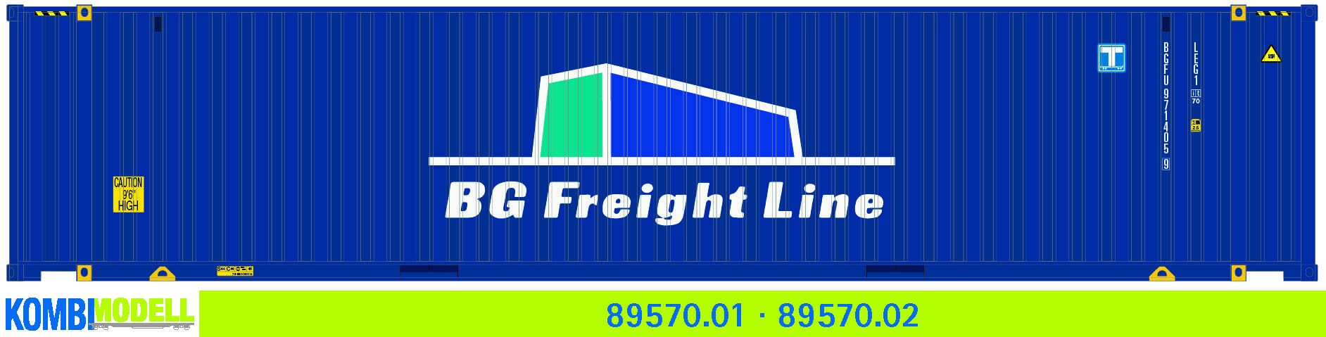 Kombimodell 89570.01 WB-A /Ct 45' (Euro) BG Freight Line" #BGFU971405" 